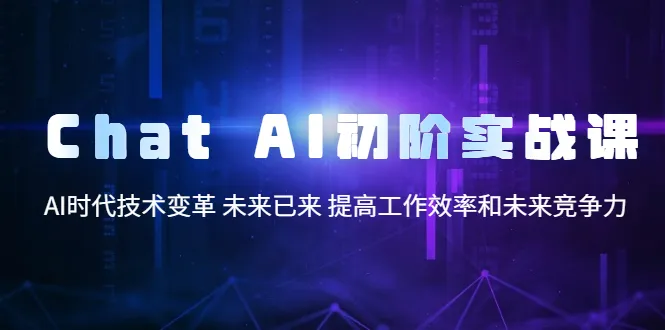 ChatGPT初阶实战课：AI时代技术变革解锁工作效率和竞争力-网赚项目