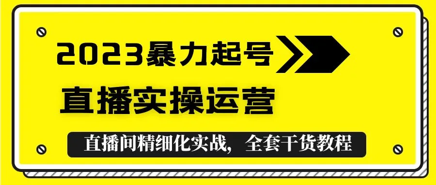 从零开始掌握2023年直播间运营技巧：实战演练与全攻略指南-网赚项目