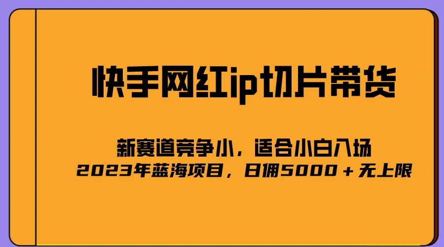 揭秘快手网红IP切片带货：5000日佣的蓝海项目，二驴独家授权全解析-网赚项目