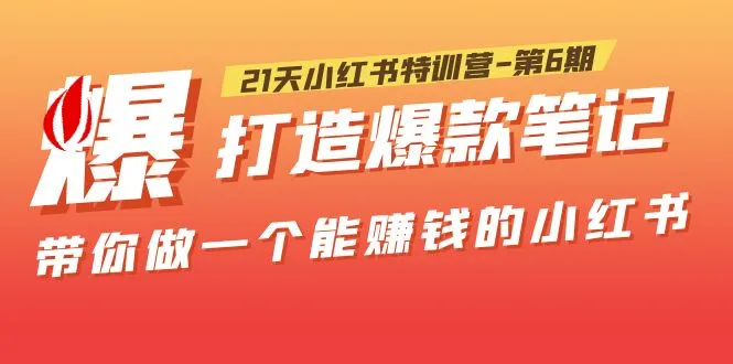 21天小红书特训营第6期：深度解析小红书自媒体运营秘籍-网赚项目