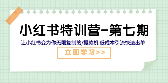 小红书营销秘籍：低成本高效引流量产-网赚项目