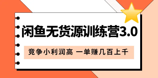 闲鱼副业训练营3.0：揭秘高利润小竞争，每单轻松赚钱！-网赚项目