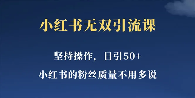 小红书无双课程：一招引流50 女性粉丝，零基础也能轻松上手-网赚项目