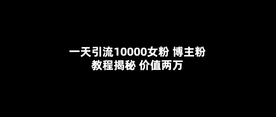 吸引女性粉丝的秘诀揭秘：博主引流10,000位粉丝的实战教程-网赚项目