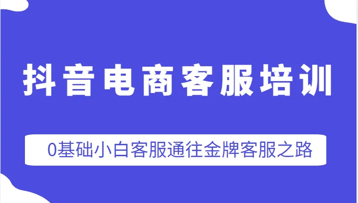 掌握抖音电商客服技能：从0基础到金牌客服的完整培训指南-网赚项目