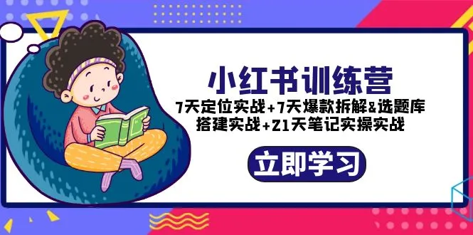 掌握小红书营销技巧：解读7天定位实战 7天爆款拆解 选题库搭建实战-网赚项目