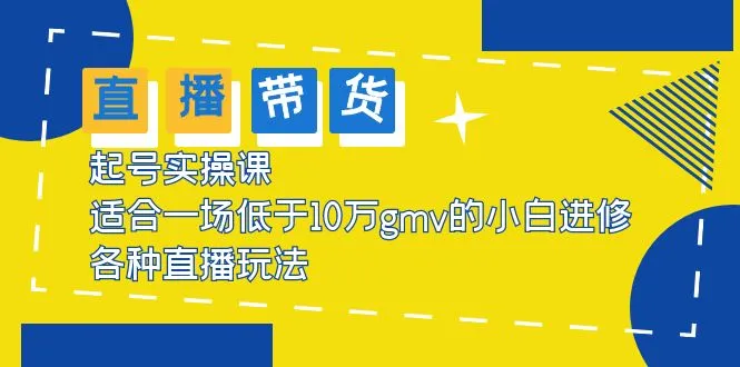 2023直播带货起号实操课程：从零开始，助您掌握各类直播玩法-网赚项目