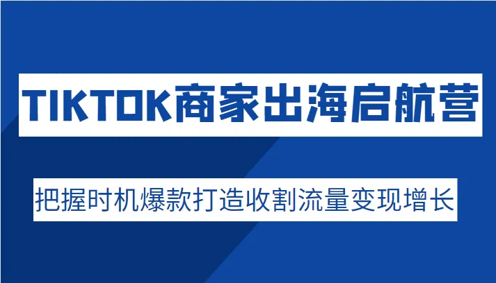 抖音出海启航营：抓住时机打造爆款，快速提升流量、实现变现-网赚项目