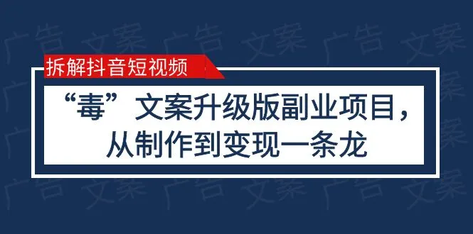 抖音短视频毒文案玩法解析：快速上手月增*元-网赚项目