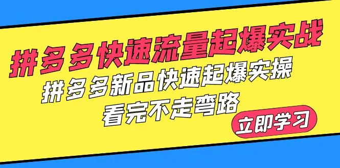 拼多多新品快速起爆实操：实战经验分享-网赚项目