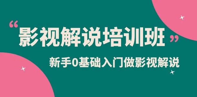 新手零基础入门学影视解说，掌握核心技巧！-网赚项目