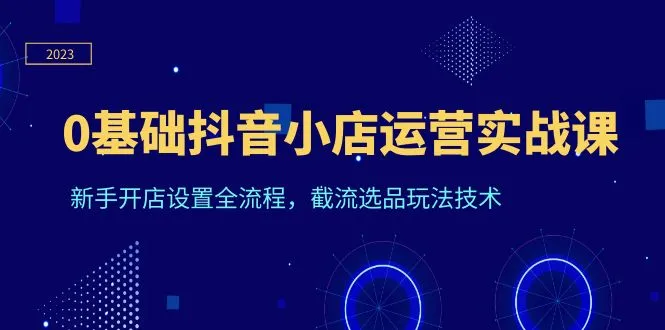 掌握0基础的抖音小店运营技巧，实现商业梦想-网赚项目