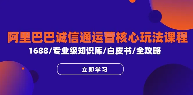 掌握阿里巴巴诚信通核心玩法，打造1688店铺新生代运营策略-网赚项目