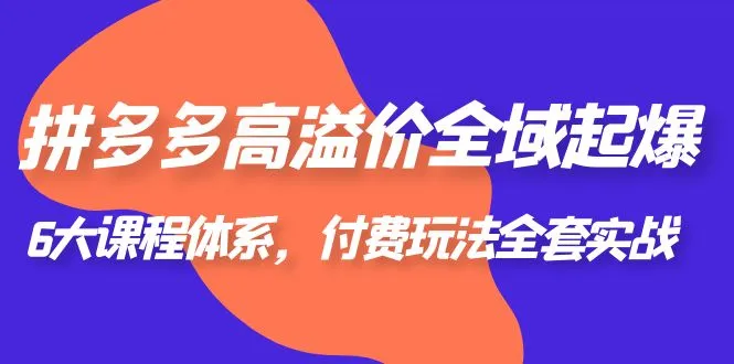 掌握拼多多高溢价玩法，实战课程全解析！