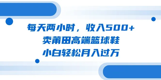 成为球鞋销售达人：每日两小时，轻松月增更多，学习如何卖出高端莆田篮球鞋（教程 素材）-网赚项目