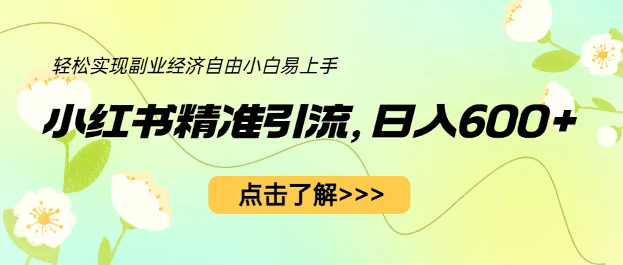 打造小红书爆款：白手起家实现经济自由的秘密武器！-网赚项目