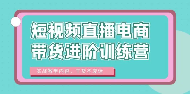 短视频直播电商带货培训课程：手把手教你成为行业佼佼者-网赚项目