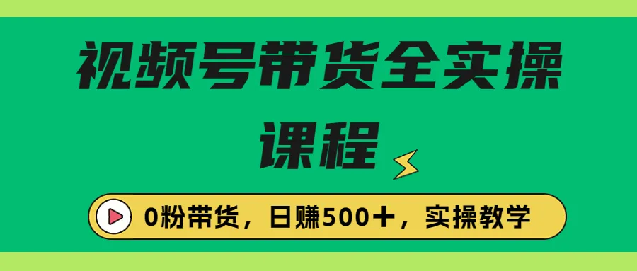 零基础学会带货：1980元课程助你快速上手-网赚项目