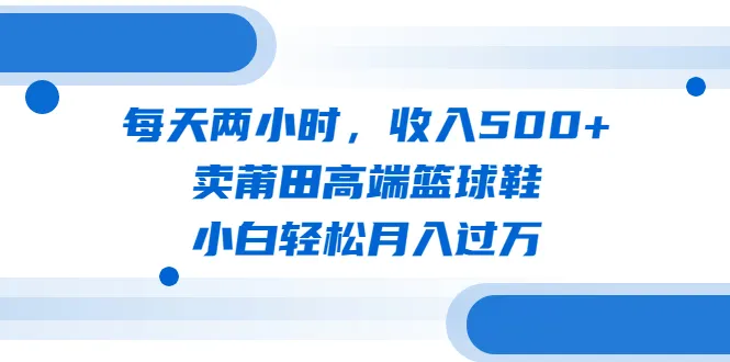 卖莆田高端篮球鞋：月入增多的赚钱攻略-网赚项目