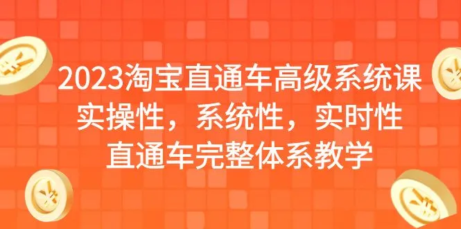 2023年淘宝直通车高级系统课程：全方位实操、体系化教学-网赚项目