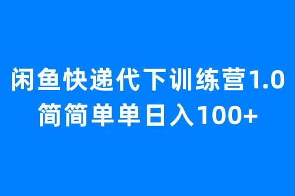 闲鱼代购培训营：一天轻松学会日增千元-网赚项目