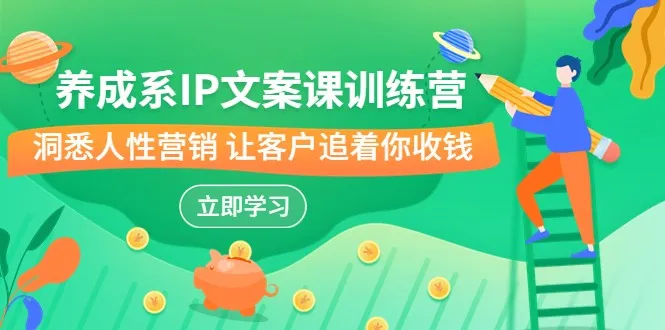 打造养成系IP文案力！解锁文案心法的天花板，洞悉人性营销，让客户追着你收钱！-网赚项目