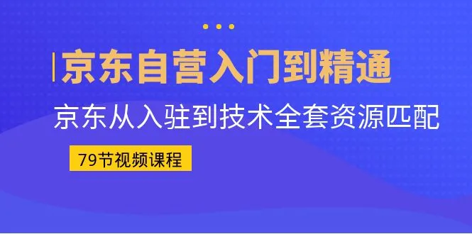 精通京东运营必备！79节完整课程，掌握自营技巧与技术资源全解析-网赚项目