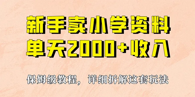 实战指南：一天卖出2000元小学学习资料，手把手教你打造爆款-网赚项目