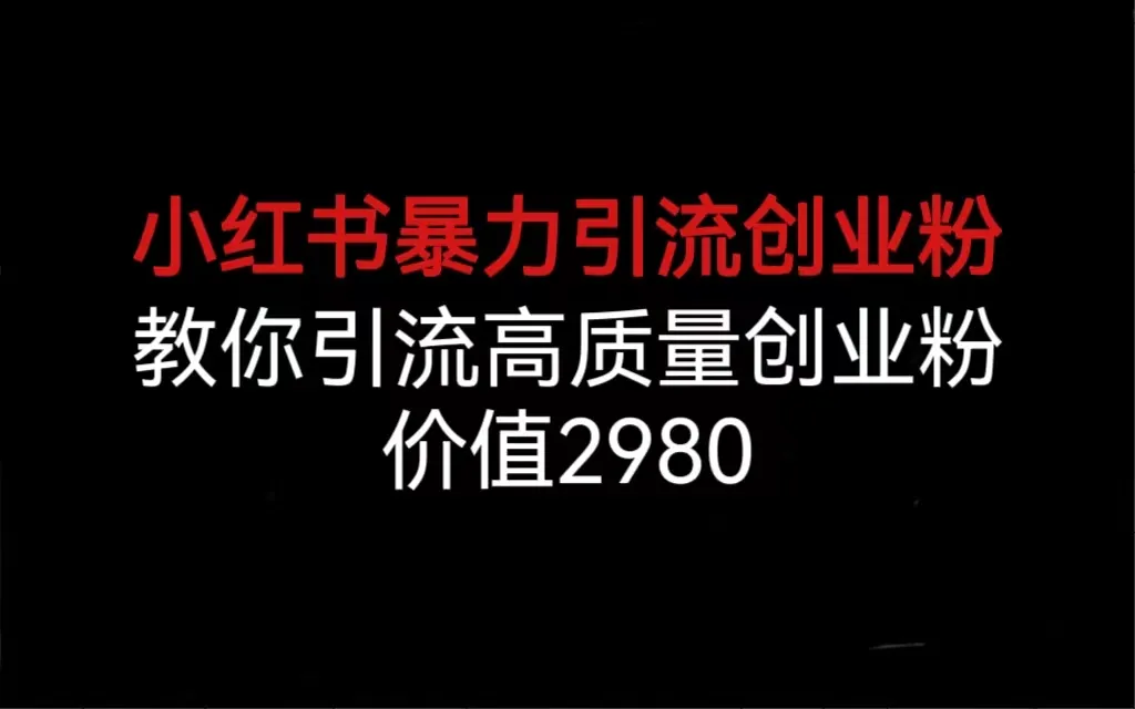 小红书引流创业粉！如何吸引并留住高质量的创业者？-网赚项目