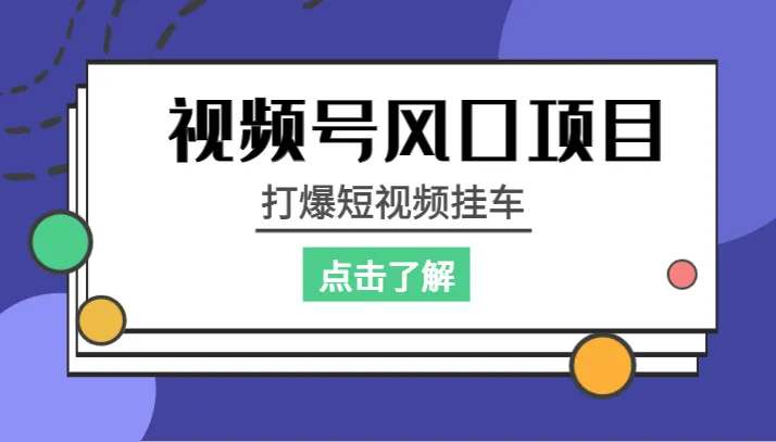 掌握视频号风口项目，打造短视频帝国