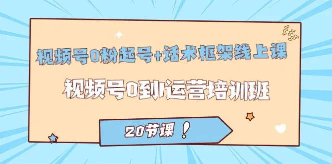 从零起步的视频号运营培训班：精准话术和实战技巧解密-网赚项目