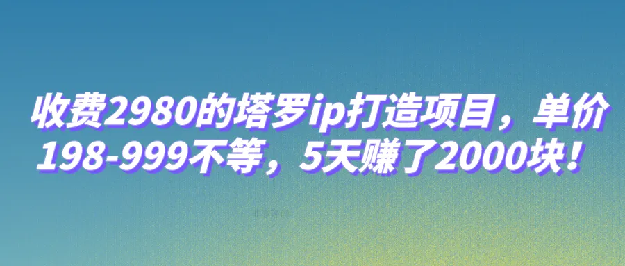 打造个人IP，网赚新玩法解析：从塔罗到赚钱的完整攻略！-网赚项目