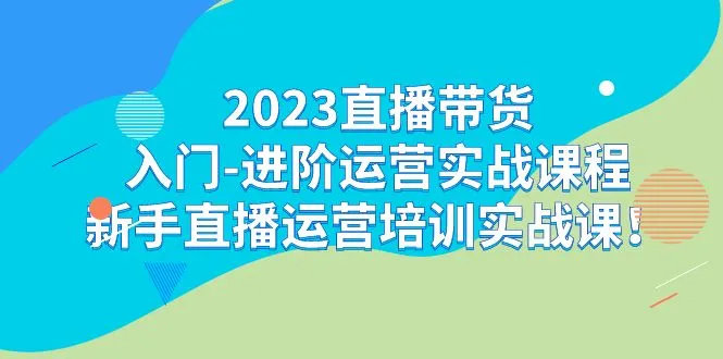 打造直播带货新生力量：进阶运营实战课程详解-网赚项目