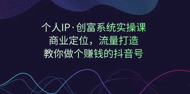 打造赚钱抖音号的完整指南：商业定位、流量秘籍、IP打造全揭秘-网赚项目