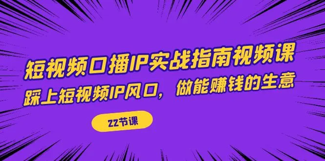 短视频IP实战指南：助你抓住风口，打造赚钱生意-网赚项目