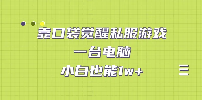 口袋觉醒手游赚钱教程：仅需一电脑，小白轻松月入增多！-网赚项目