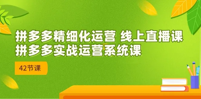 拼多多精细化运营：实战系统课程解析与策略分享-网赚项目