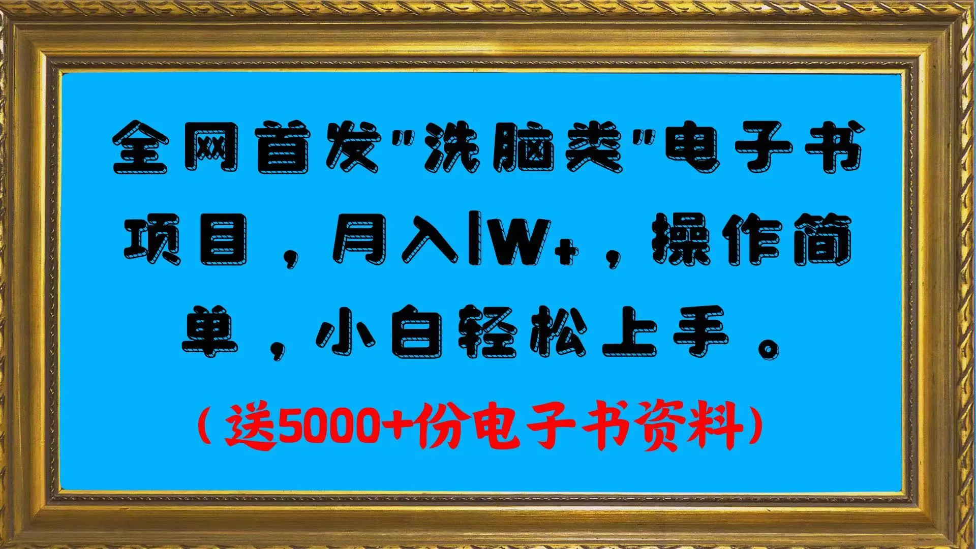 洗脑电子书项目揭秘：轻松月收入更多 ，小白也能成功赚钱！-网赚项目