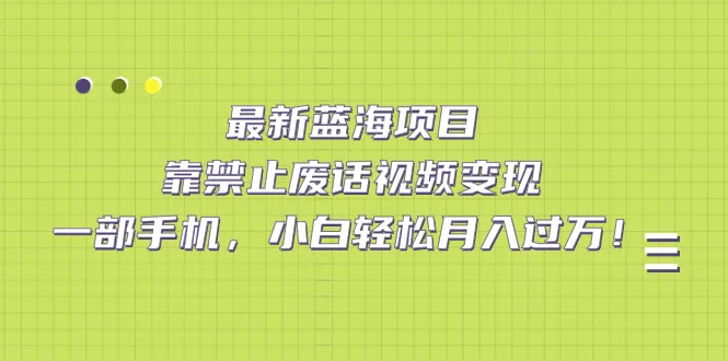 最新蓝海项目：手机禁令，小白月入增多的秘密武器-网赚项目