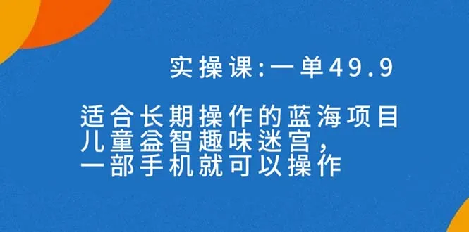 儿童益智迷宫项目：打造长期稳定收入的蓝海计划-网赚项目