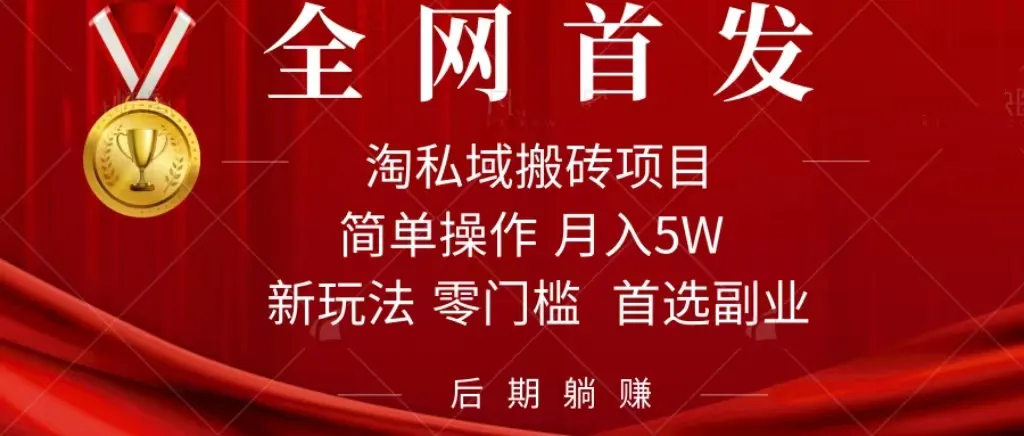 探秘淘私域搬砖项目：轻松月入，躺赚新生活-网赚项目