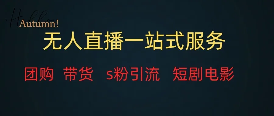 无人直播全套教程：打包团购、带货、引流、短剧电影，详细无废话！-网赚项目