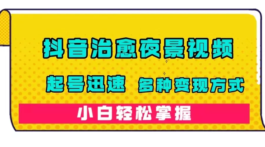 掌握抖音夜景视频制作技巧，轻松起号，多种变现方式一网打尽！-网赚项目