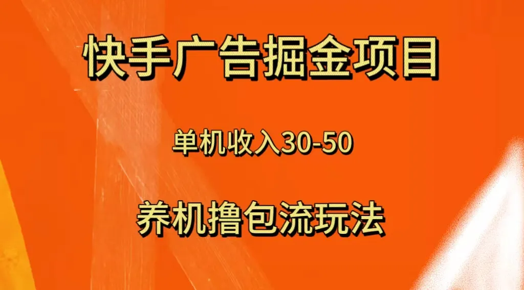 极速版快手：养机流玩法，让你轻松掘金，月入增多！-网赚项目