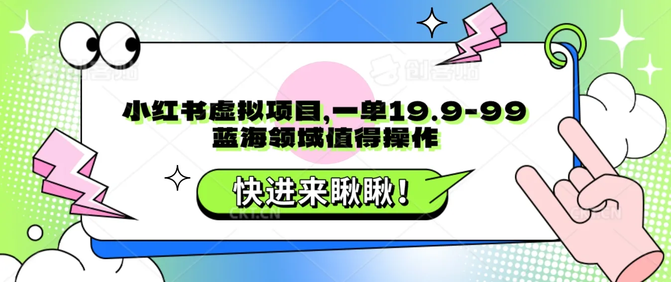 探索小红书虚拟项目：一单19.9-99，如何在蓝海领域获得利润？-网赚项目