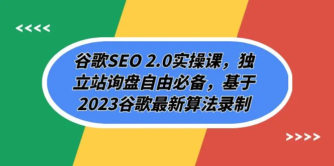 掌握谷歌SEO2.0实操技巧，打造独立站自由询盘流，基于最新算法精益调整-网赚项目