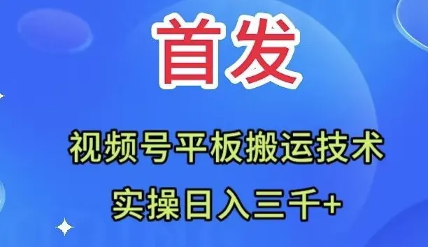 掌握视频号平板搬运技术：实操方法大揭秘！-网赚项目