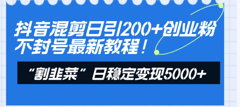 抖音创业粉引流不封号秘籍：实战教程揭秘！-网赚项目