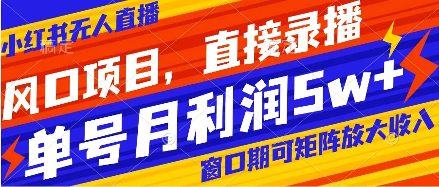 揭秘小红书无人直播带货：新兴电商风口解析-网赚项目