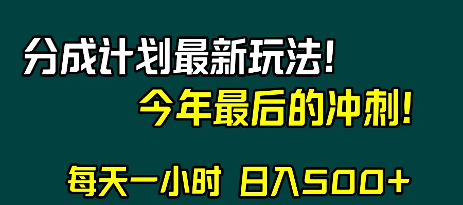 解锁视频号分成计划新玩法，持续增收不再是梦想！-网赚项目